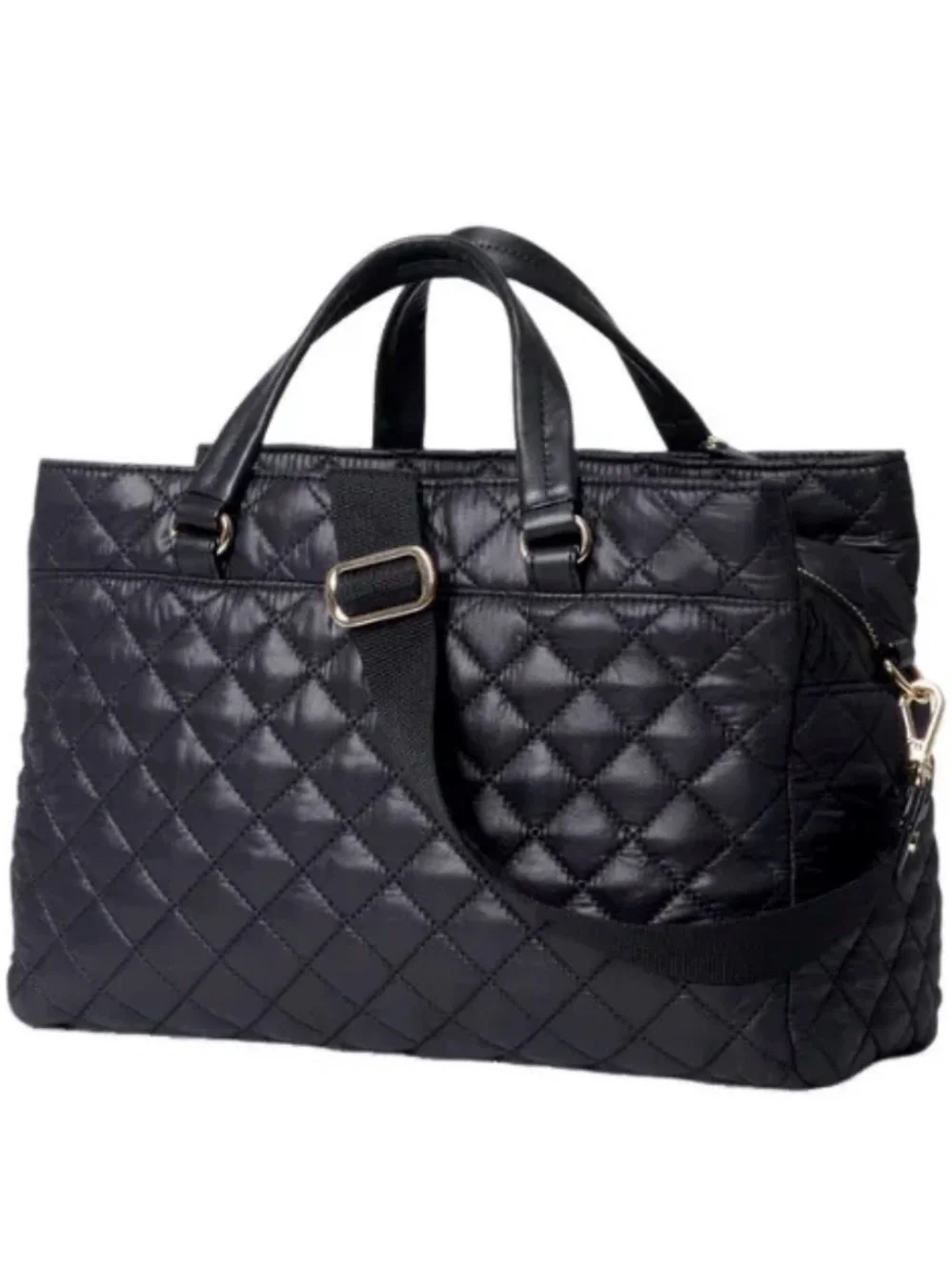 MZ WALLACE Black Crosby Lock Quilted Satchel #1566C1590